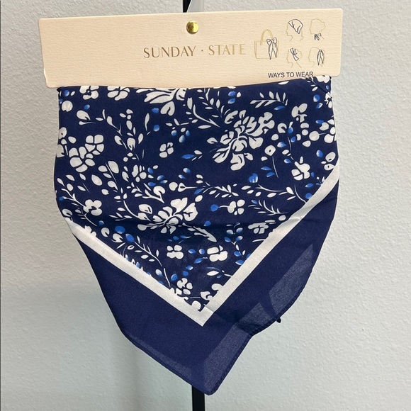 Sunday State | Blue Floral Scarf - Picture 1 of 4